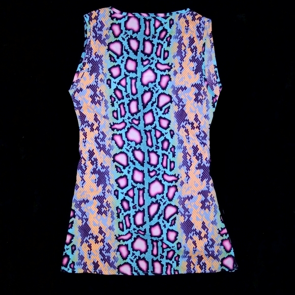Peace Love Cake Multicolor Animal Print Sleeveless Blouse Front Knot Twist NWT - Picture 4 of 13